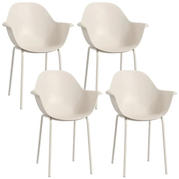 Rootz Sæt med 4 Havestole - Udendørsstole - Havespisestole - Moderne Design - Grå - 59 cm x 55 cm x 84 cm