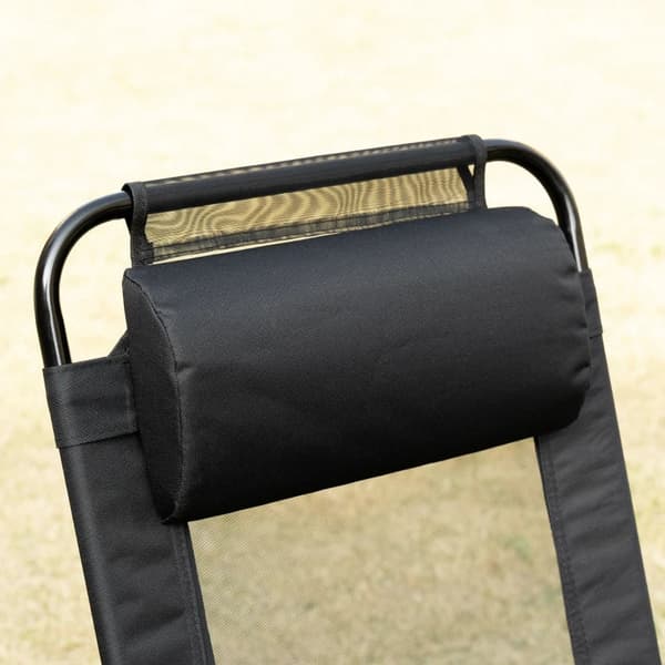 Rootz hopfällbar stol Set om 2 - Fällbar solstol - Väderbeständig - 5-vägs justerbart ryggstöd - Metallram - Svart - 62W x 70D x 109H cm