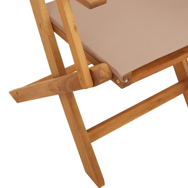 vidaXL foldbare havestole 4 stk. stof og massivt træ gråbrunt