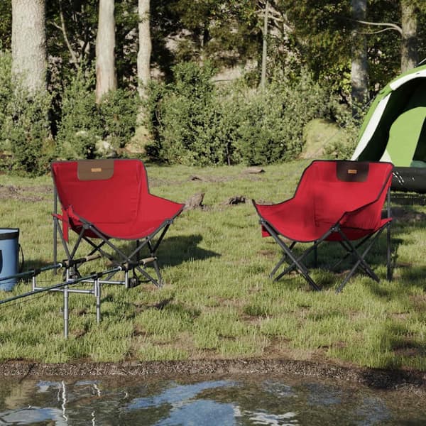 vidaXL campingstole med lommer 2 stk. foldbar rød