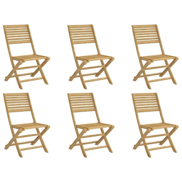 vidaXL foldbare havestole 6 stk. 48,5x61,5x87 cm massivt akacietræ