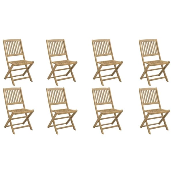 vidaXL foldbare havestole 8 stk. 48,5x57x90 cm massivt akacietræ