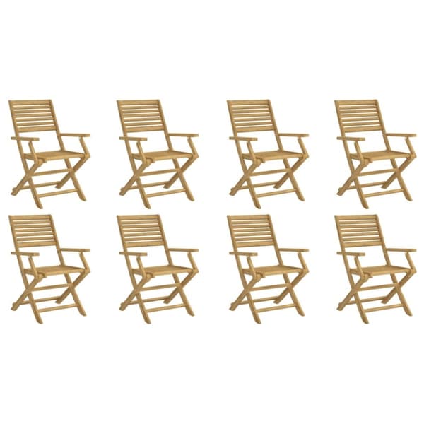 vidaXL foldbare havestole 8 stk. 54,5x61,5x86,5 cm massivt akacietræ