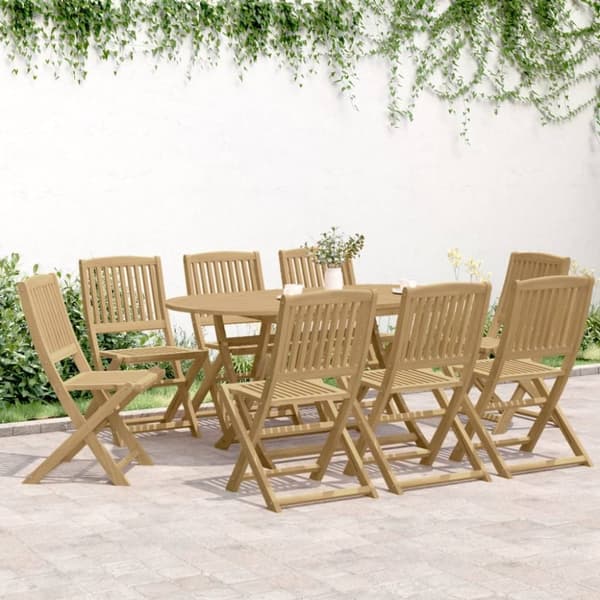 vidaXL Sammenleggbare hagestoler 8 stk 48,5x57x90 cm heltre akasie