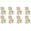 Miniatyrbilde 2 av 7: vidaXL Sammenleggbare hagestoler 8 stk 48,5x57x90 cm heltre akasie