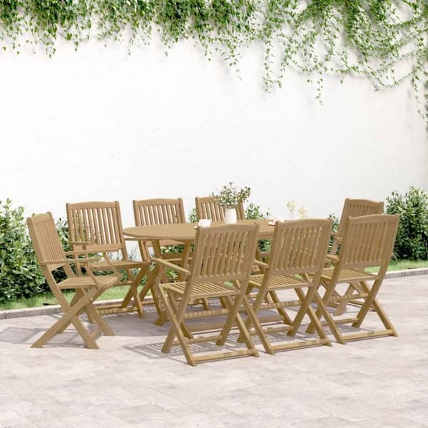 vidaXL Sammenleggbare hagestoler 8 stk 54,5x58x90 cm heltre akasie