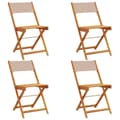 Miniatyrbillede 2 af 10: vidaXL foldbare havestole 4 stk. gråbrunt stof massivt træ