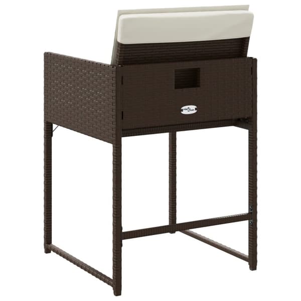 vidaXL havestole 4 stk. med hynder polyrattan brun
