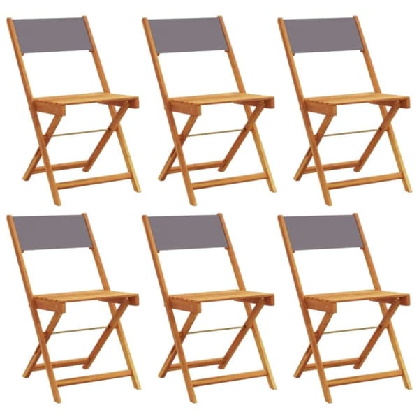 vidaXL foldbare havestole 6 stk. stof og massivt træ antracit