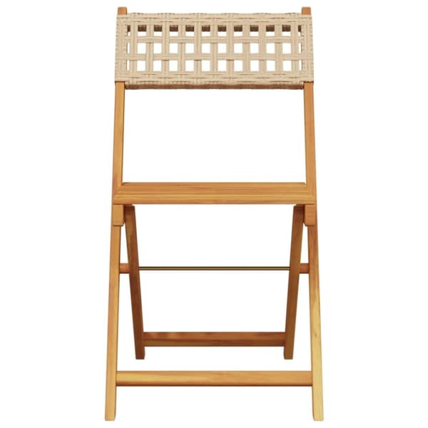 vidaXL Sammenleggbare hagestoler 6 stk beige polyrotting og heltre