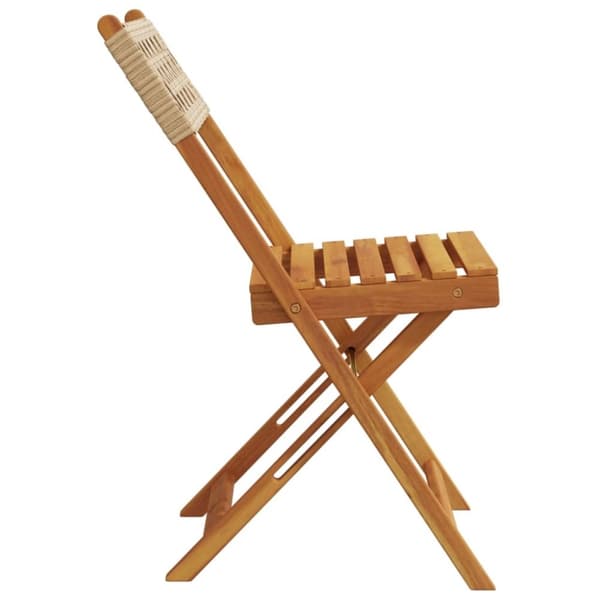 vidaXL Sammenleggbare hagestoler 6 stk beige polyrotting og heltre
