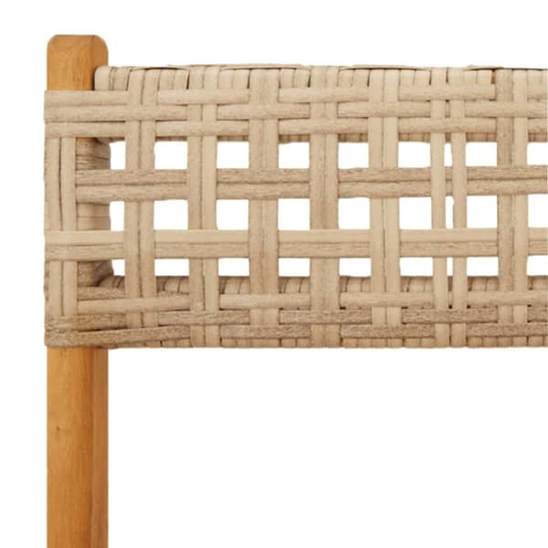 vidaXL Sammenleggbare hagestoler 6 stk beige polyrotting og heltre