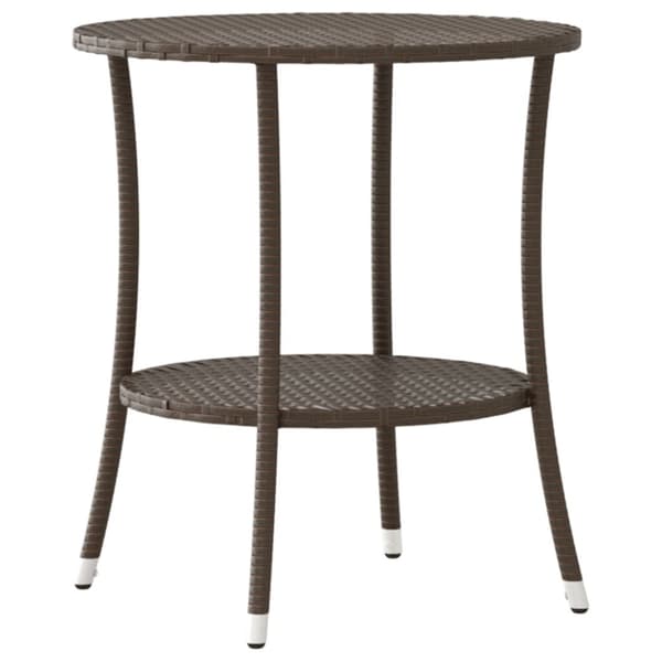 vidaXL havestole 2 stk. med lænefunktion og bord polyrattan brun