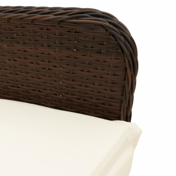vidaXL havestole 2 stk. med lænefunktion og bord polyrattan brun