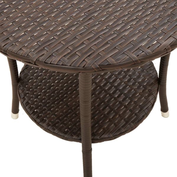 vidaXL havestole 2 stk. med lænefunktion og bord polyrattan brun