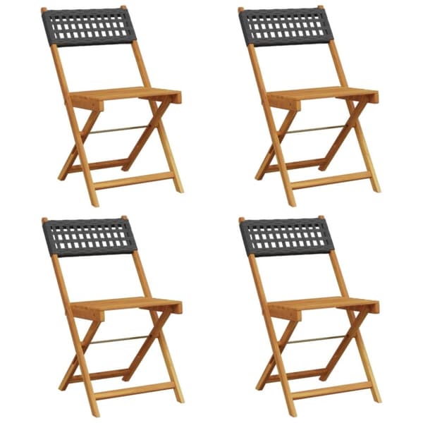 vidaXL foldbare havestole 4 stk. polyrattan sort