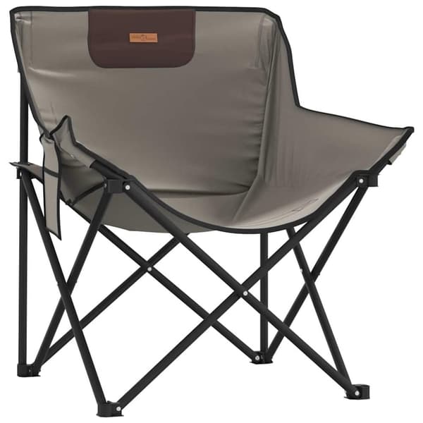 vidaXL Campingstolar med ficka fällbar 2 st grå