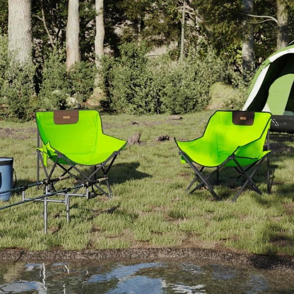 vidaXL campingstole med lommer 2 stk. foldbar grøn