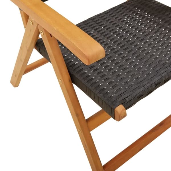 vidaXL havestole 6 stk. med lænefunktion polyrattan sort