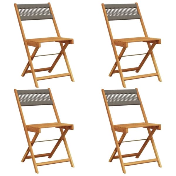 vidaXL foldbare havestole 4 stk. massivt akacietræ grå