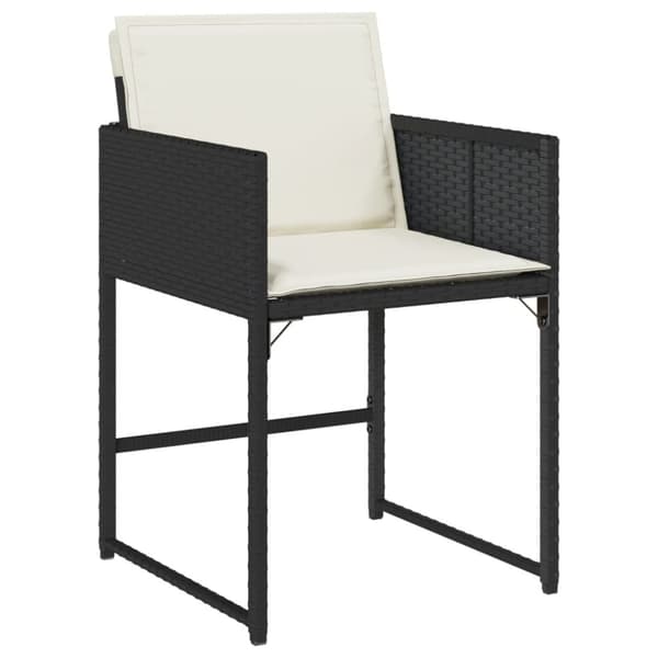 vidaXL havestole med hynder 4 stk. polyrattan sort