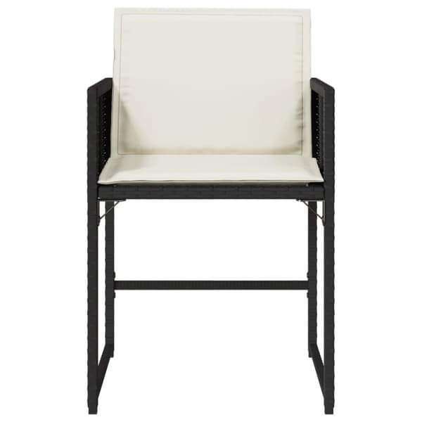 vidaXL havestole med hynder 4 stk. polyrattan sort