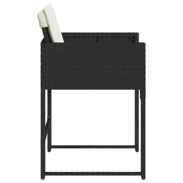 vidaXL havestole med hynder 4 stk. polyrattan sort