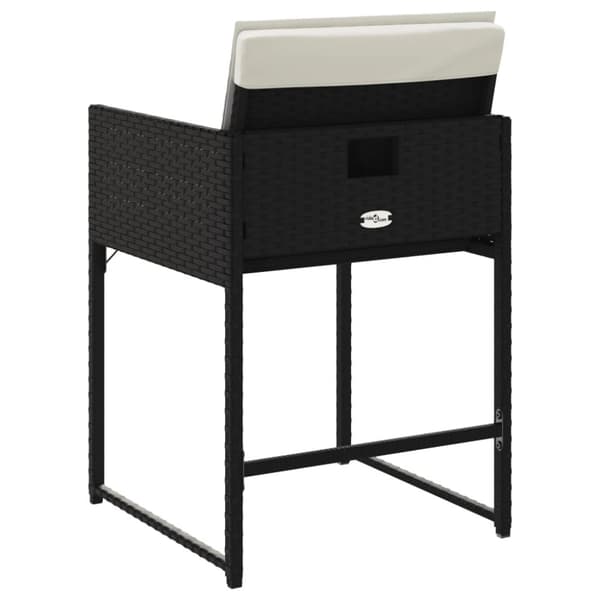vidaXL havestole med hynder 4 stk. polyrattan sort