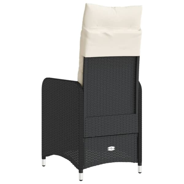 vidaXL havestole med hynder 2 stk. justerbart ryglæn polyrattan sort