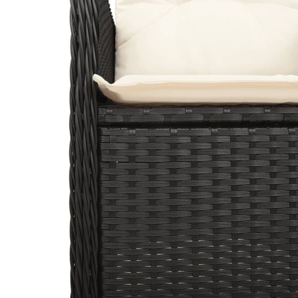 vidaXL havestole med hynder 2 stk. justerbart ryglæn polyrattan sort
