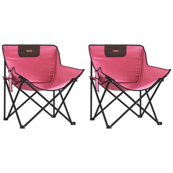 vidaXL campingstole med lommer 2 stk. foldbar lyserød