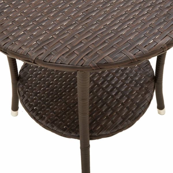 vidaXL havestole 2 stk. med lænefunktion og bord polyrattan brun