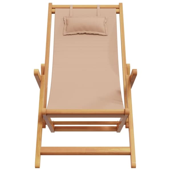 vidaXL Hopfällbar strandstol taupe massivt eukalyptusträ och tyg
