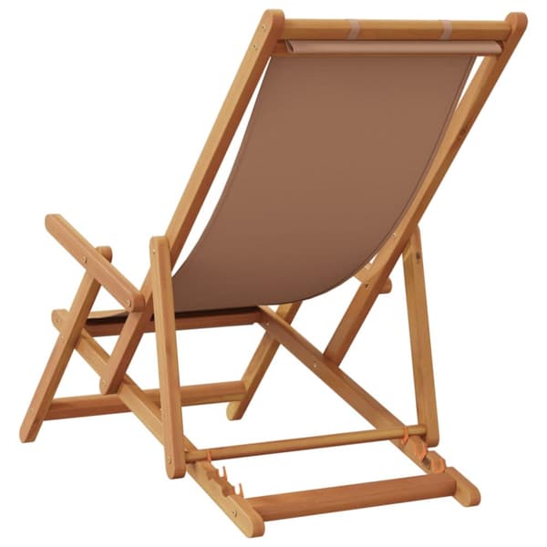 vidaXL Hopfällbar strandstol taupe massivt eukalyptusträ och tyg