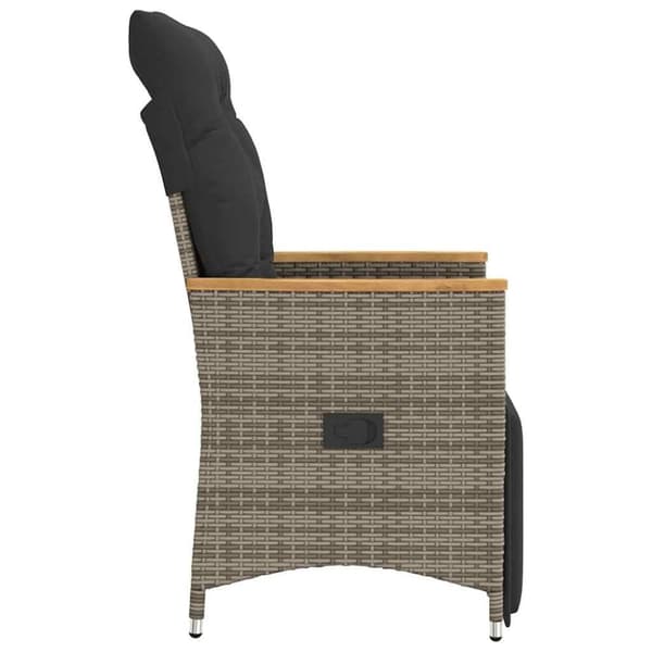 vidaXL havelænestole 2 stk. med hynder polyrattan grå