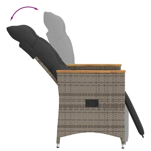 vidaXL havelænestole 2 stk. med hynder polyrattan grå