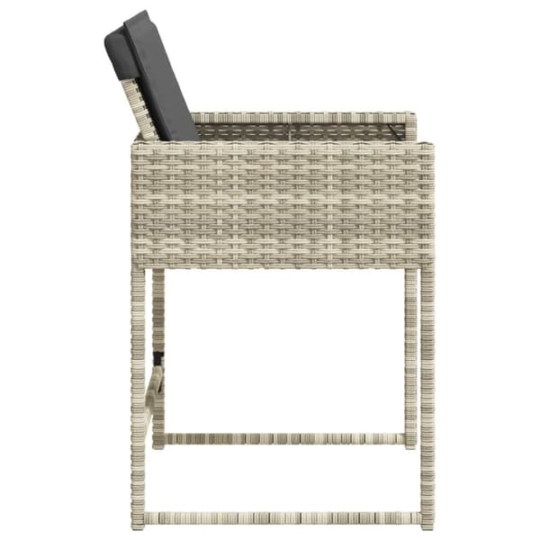 vidaXL havestole 4 stk. med hynder polyrattan lysegrå