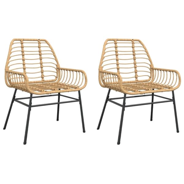 vidaXL havestole 2 stk. polyrattan brun