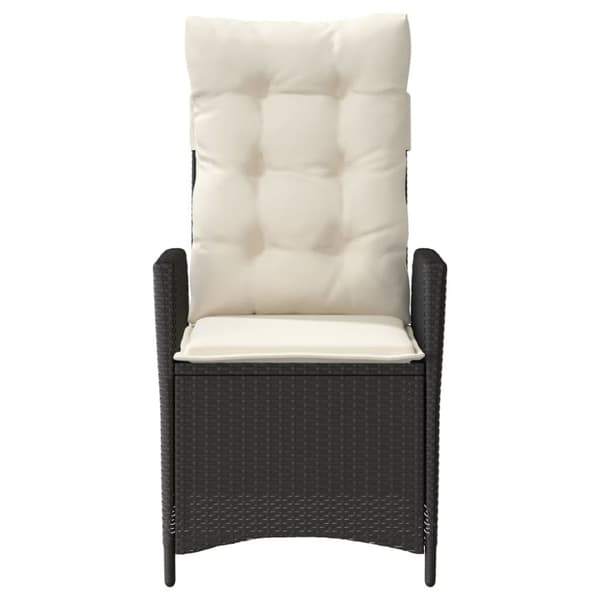 vidaXL havestole med hynder 2 stk. justerbart ryglæn polyrattan sort