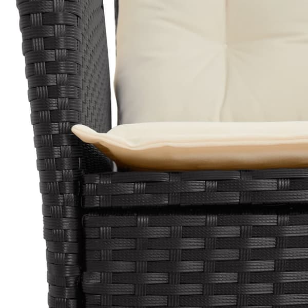 vidaXL havestole med hynder 2 stk. justerbart ryglæn polyrattan sort