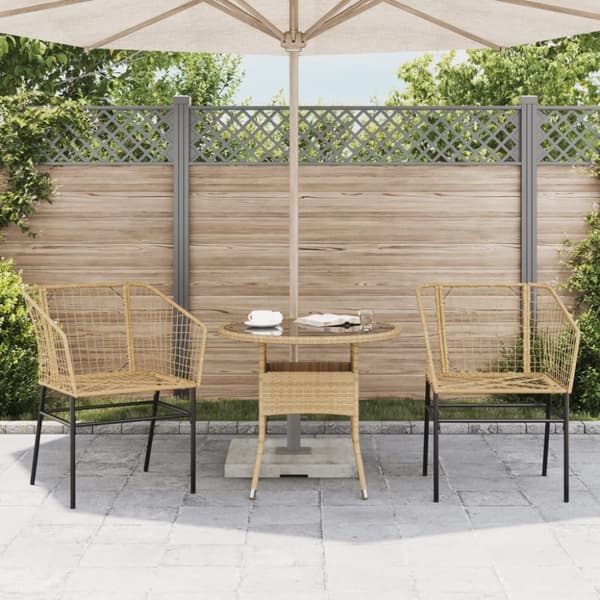 vidaXL havestole 2 stk. polyrattan brun