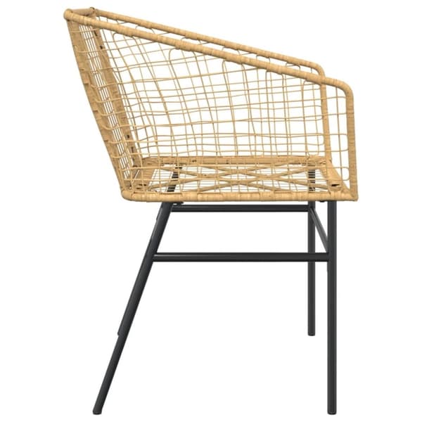 vidaXL havestole 2 stk. polyrattan brun