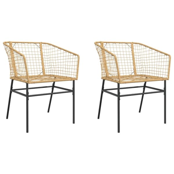 vidaXL havestole 2 stk. polyrattan brun