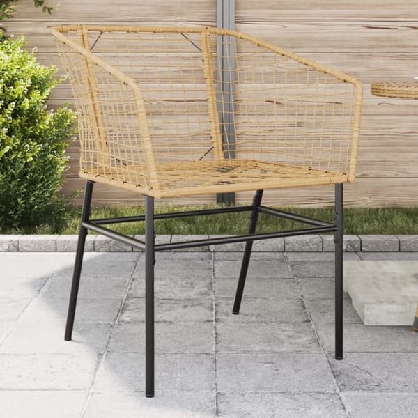 vidaXL havestole 2 stk. polyrattan brun