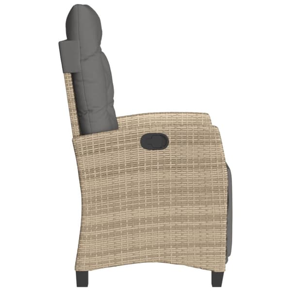 vidaXL Justerbara trädgårdsstolar 2 st fotstöd mixbeige konstrotting