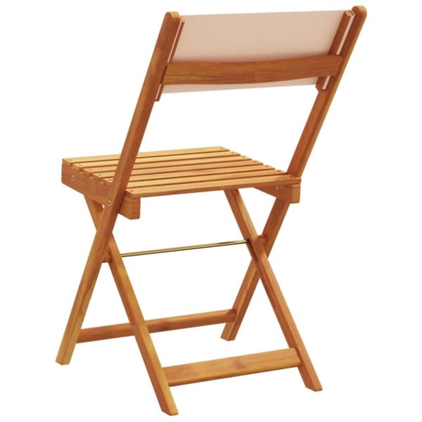 vidaXL foldbare havestole 4 stk. stof og massivt træ beige