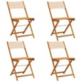 Miniatyrbillede 2 af 10: vidaXL foldbare havestole 4 stk. stof og massivt træ beige