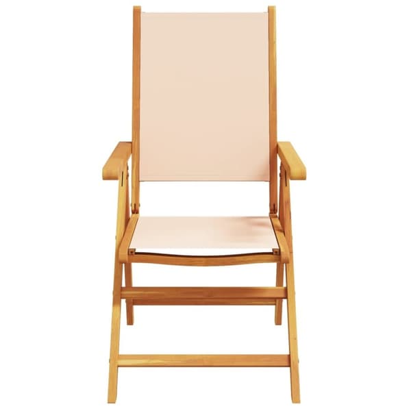 vidaXL havestole 8 stk. med lænefunktion stof og massivt træ beige