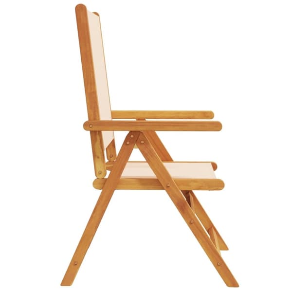 vidaXL havestole 8 stk. med lænefunktion stof og massivt træ beige