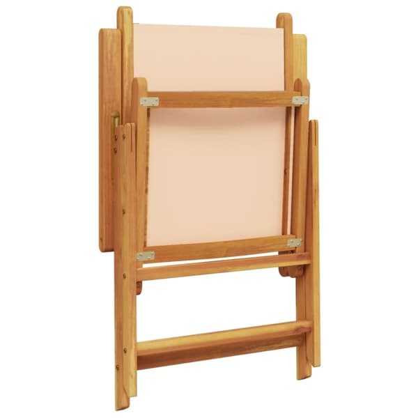 vidaXL havestole 8 stk. med lænefunktion stof og massivt træ beige